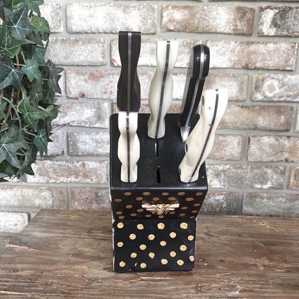Hand Painted Knife Block - Picture 4 of 4
